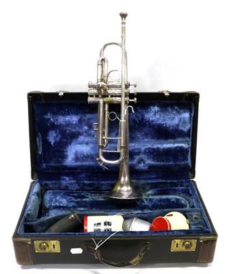 Lot 2068 - Vincent Bach Stradivarius Model 25 Trumpet in silverplate, with Jet-Tone T3A mouthpiece,...