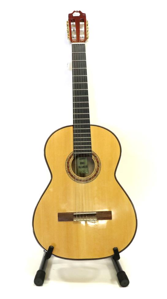 Lot 2069 - Admira Classical Guitar Oro Blanco dated 2008, with ebony fingerboard, cedar two piece top and...