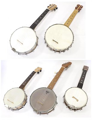 Lot 2087 - Banjo Ukulele A Collection Of Five Modern Examples one 5 string with 8"; head, two four string with