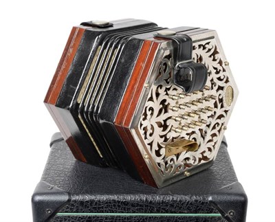 Lot 2102 - Concertina By Lachenal & Co. (London) English System, lowest button sounds G, highest C, serial...