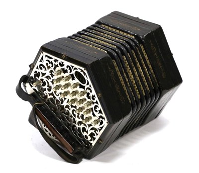 Lot 2103 - Concertina no maker's name, Anglo System, lowest note C/G, 16 keys each side, in soft case