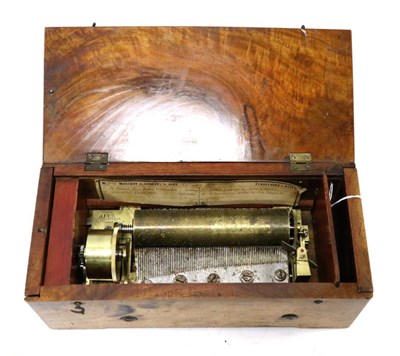 Lot 2106 - Alliez & Berguer Cylinder Music Box no.8132, key wound, playing four aires with 5 3/4";...