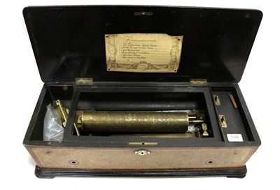 Lot 2110 - Cylinder Music Box Spare Parts consisting of case with tune sheet, two cylinders (11"; and 10...