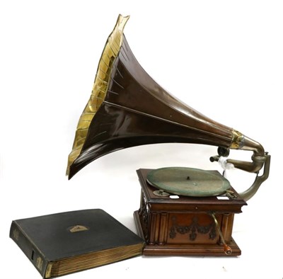 Lot 2118 - Gramophone & Typewriter Ltd Gramophone with Exhibition sound box, brass and copper horn stamped...
