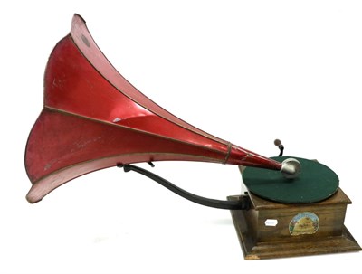 Lot 2119 - Grand Busy Bee Disc Gramophone with metal horn and decal to side 'O'Neill-James Co. Chicago -...