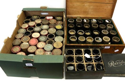 Lot 2122 - Phonographic Wax Cylinders a collection of approximately 80 cylinders including over 40 boxed...