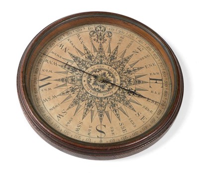 Lot 2150 - George Adams (London) Compass in glazed oak case with paper label bearing maker's name 8 1/2";,...