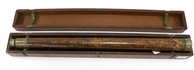 Lot 2192 - Troughton & Simms (London) Single Drawer Telescope with 1 3/4"; objective lens and leather...