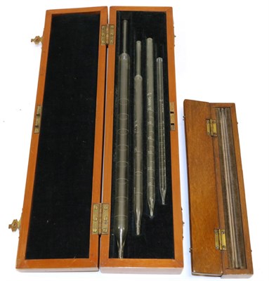 Lot 2196 - DeGrave & Co. Ltd. Lancashire County Council Standard Pipettes with four glass pipettes (i) 1 fl.dr