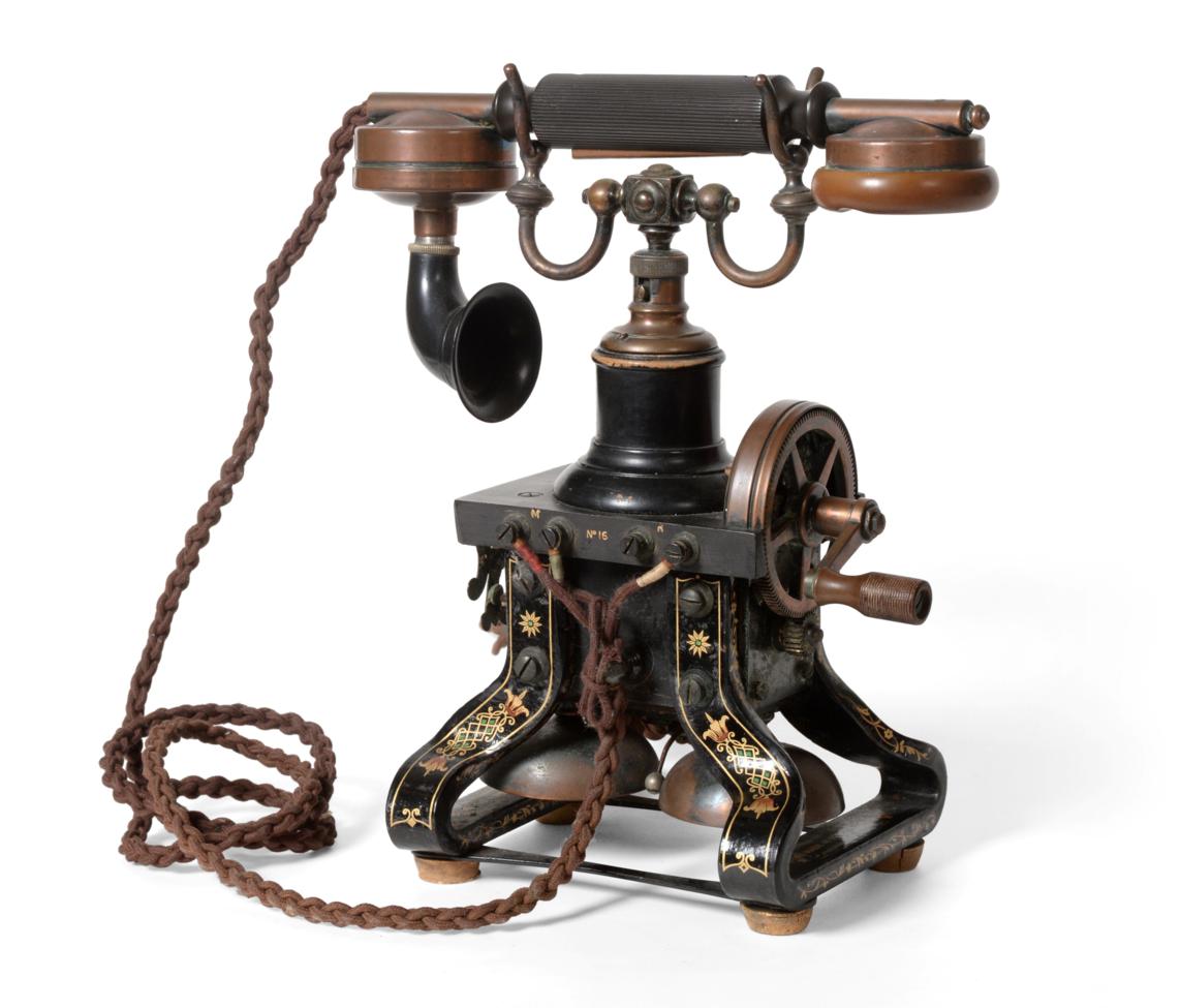 Lot 2218 - L M Ericsson Skeleton Telephone No.16 Made in Stockholm, with Bakelite mouthpiece