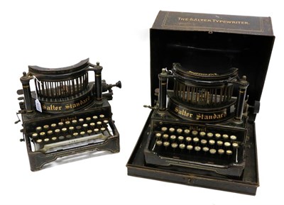 Lot 2219 - Salter Standard Improved No.6 Typewriter in original tin case; together with another without...