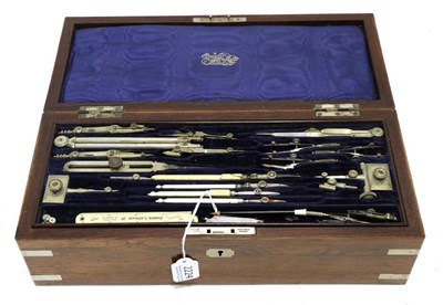 Lot 2224 - Stanley (3 Great Turnstile, London) Set Of Drawing Instruments in three layer mahogany box with...