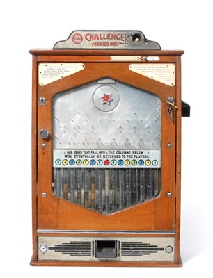 Lot 2234 - Allwin Challenger Wall Mounted Gaming Machine taking 'Pennies Only,' coin drop game with 15...