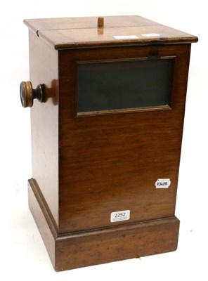 Lot 2252 - Stereoscopic Viewer with mahogany case containing carousel of glass stereo slides, mostly...