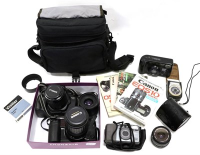 Lot 2263 - Canon EOS 10 Camera with Ultrasonic EF f4-5.6 35-135mm lens; EOS 750 EF f4-5.6 35-80mm lens; EF...