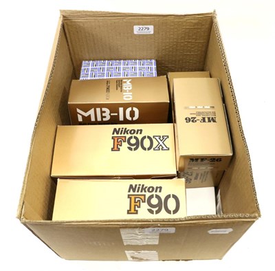 Lot 2279 - Nikon F90 Camera Body (in original box) together with Nikon F90X Camera Body, MB-10 Multi Power...