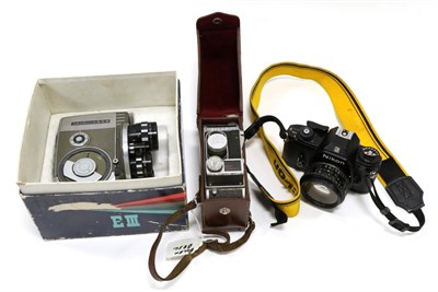 Lot 2288 - Pailliard Bolex B8SL Camera (in original box) Yashica 8E III cine cameras (boxed) and a Nikon...