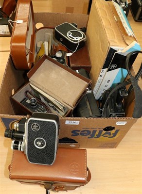 Lot 2290 - Palliard Bolex Cine Cameras D8L, 2xB8L's, C8, K2, 2xC8SL's and S1; together with a Super Tiller...