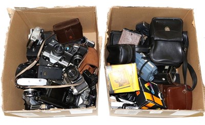 Lot 2318 - Various Cameras including Zenit-E, Rank Mamiya, Praktica Super TL1000, Ilford Sportsman and...