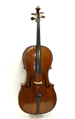 Lot 5002 - Cello 29.5"; two piece back, label reads 'Ludoricus Guersan prope Comoediam Gallicam Luttetioe Anno