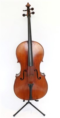 Lot 5003 - Cello 29.75"; two piece back, believed to be German, ebony fingerboard and tailpiece, width of...