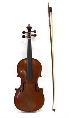 Lot 5017 - Violin 14 1/8"; two piece back, ebony fingerboard, label reads 'Wolff Bros Violin Manufacturers...