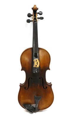 Lot 5018 - Violin 14 1/8"; two piece back, ebony fingerboard, with label 'Copie de Gaspar da Salo in...