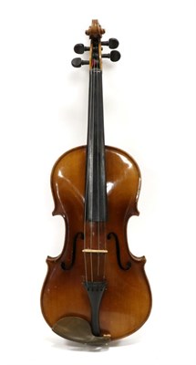 Lot 5022 - Violin 14"; two piece back Czech student violin, cased