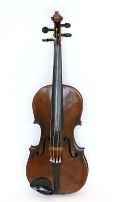 Lot 5023 - Violin 14"; two piece back, ebony fingerboard and tailpiece, cased with bow