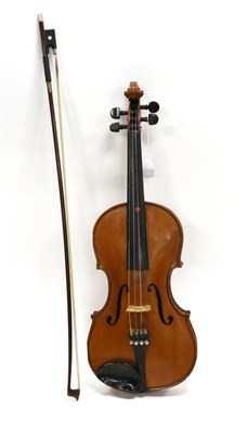 Lot 5030 - Violin 14.25"; one piece back, label reads 'Charles William Nix, A.D. 1899 no4' another label reads