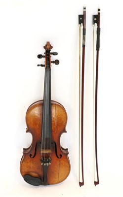 Lot 5032 - Violin 14.25"; two piece back, ebony fingerboard and tailpiece, label reads 'Wolff Bros Violin...