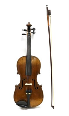 Lot 5034 - Violin 14.25"; two piece back, ebony pegs and fingerboard, with label 'Joseph Guarnerius Facit...