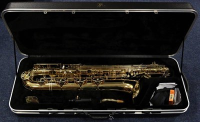 Lot 5048 - Elkhart DeLuxe Baritone Saxophone keyed from low A to top F#, comes with Yamaha 5C mouthpiece...