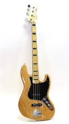 Lot 5065 - Squier Jazz Bass By Fender no.ICS14033978, Crafted in Indonesia, natural finish with black...