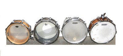 Lot 5077 - Snare Drums 14"; High Wood 5"; depth, 13"; Craviotto solid shell 5"; depth, 14"; Rogers Drums Metal