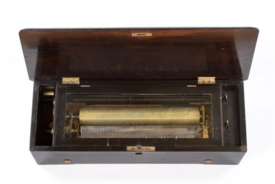 Lot 5082 - Cylinder Music Box no.4310, lever wind, with 13x2" cylinder, two control levers, in case with...