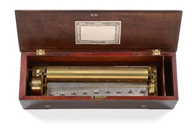 Lot 5085 - Nicole Freres Cylinder Music Box key wind, no.35149, with 13x2" cylinder, single piece comb stamped