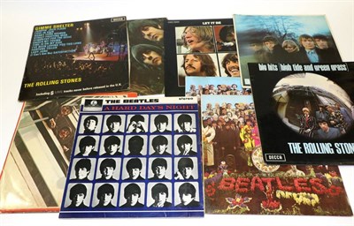 Lot 5088 - Beatles And Rolling Stones LPs Beatles: Rubber Soul (Mono), Let It Be (French Issue) Sgt Pepper...