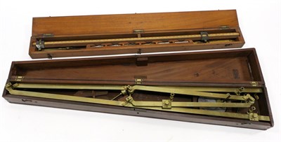 Lot 5110 - D C Adams (London) Brass Pantograph in mahogany case; together with Aston & Mander Beam Compass...