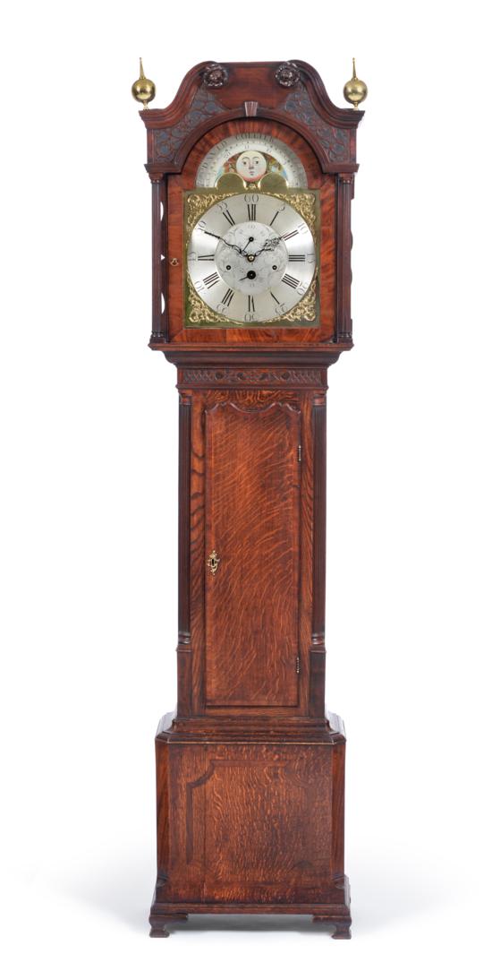 Lot 904 - An Oak and Mahogany Quarter Striking Longcase Clock, signed David Collier, Gatley, circa 1780, swan