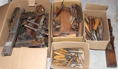 Lot 5185 - A Collection of Woodworking Tools, including a quantity of beech moulding and other planes,...