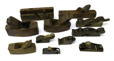 Lot 5191 - Mixed Woodworking Planes, including two brass shoulder planes, bullnose plane, chariot plane, beech