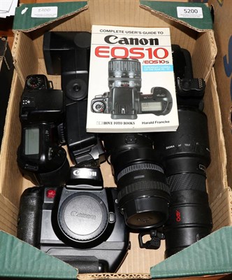 Lot 5200 - Canon Camera Bodies EOS5 and EOS10 with Sigma AF f5.6 400mm lens, Sigma AF-APO f4.5-5.6,...