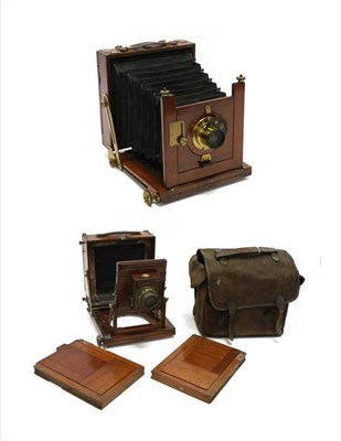 Lot 5232 - Thornton Pickard Plate Camera mahogany body with Busch Anastigmat Ser III No.3 f7.7 7 1/2";...