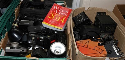 Lot 5245 - Various Cameras including Canon EOS1000F, various compacts, camera parts and other items (qty)