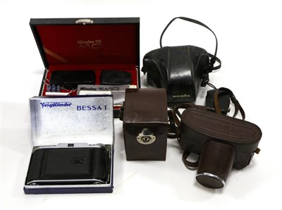 Lot 5253 - Various Cameras including Voigtlander Bessa 1, Minolta-16 MG (both in original boxes)...