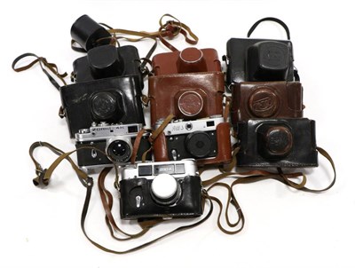 Lot 5264 - Various Russian Cameras Zenit 12XP; FED:1, 2, 2x3 and 2x4; Zorki 4 and 2x4K (10)