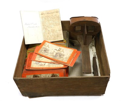 Lot 5270 - Handheld Stereoviewer with a collection of Stereocards with various titles including American...