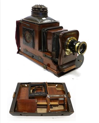 Lot 5271 - Magic Lantern mahogany body with Newton & Co. the 'Wigmore' lens 12"; focus, fitted for...