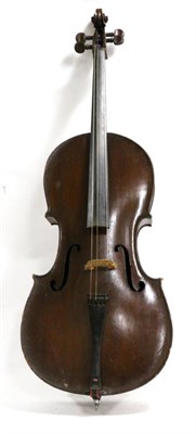 Lot 2002 - Cello 29 1/4"; two piece back, depth of instrument 5";, width of upper bout 12 3/4";, width of...